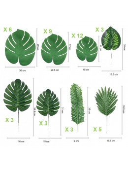 44 feuilles tropicales artificielles