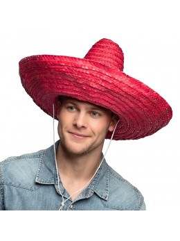 Sombrero mexicain rouge 49cm