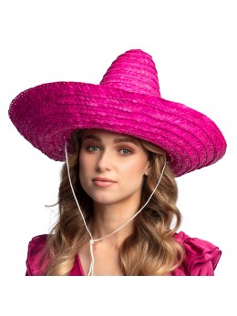 Sombrero mexicain rose 49cm