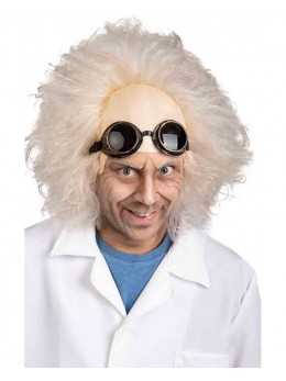 Une perruque de scientifique fou avec lunettes
