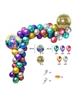 Kit décoration 102 ballons disco