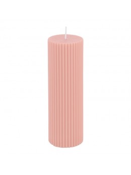 Bougie pilier cannelée rose water 5cmx15cm