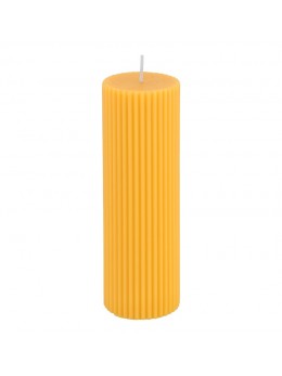 Bougie pilier cannelée jaune 5cmx15cm