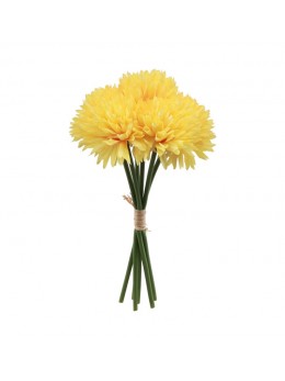 Bouquet de 6 dahlias 26cm jaune