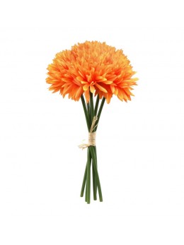 Bouquet de 6 dahlias 26cm tangerine