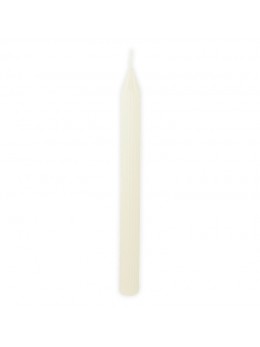 Set 2 bougies flambeau cannelé ivoire 25cm