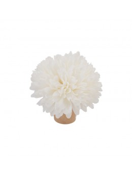 Bouchon bois fleur blanc 6.5cm