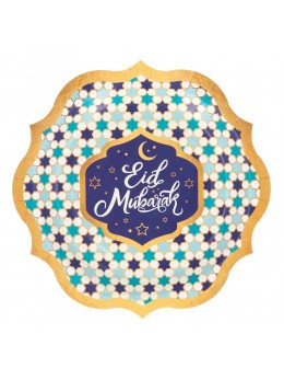 8 assiettes Eid Mubarak 23 cm