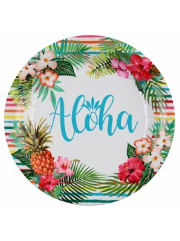10 assiettes carton aloha tropical