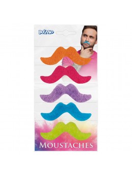 Pack 5 moustaches néon